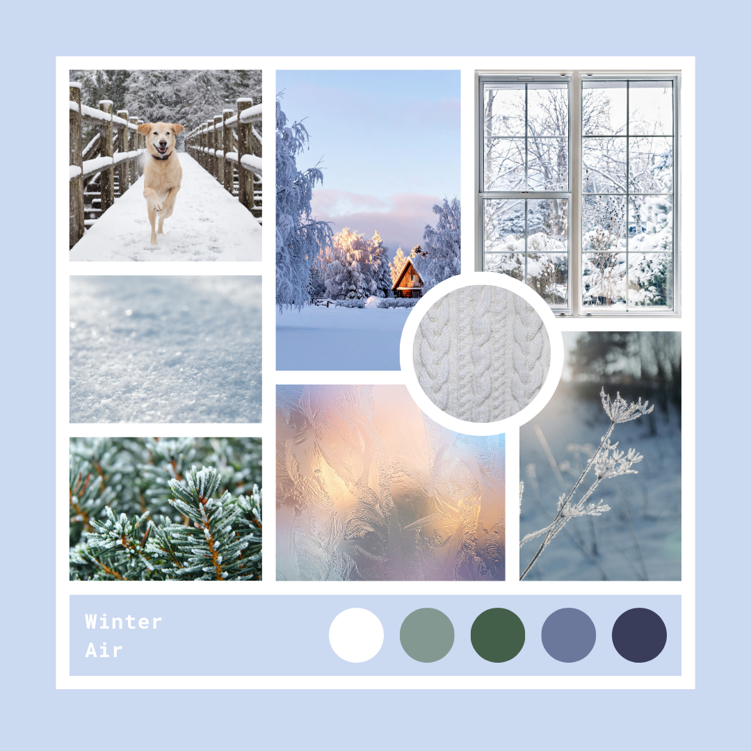 Winter Air Studio mood board.
